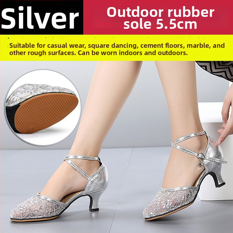 Lanxuan ženske latino plesne cipele, visoka peta, meka potplata, za društvene plesove