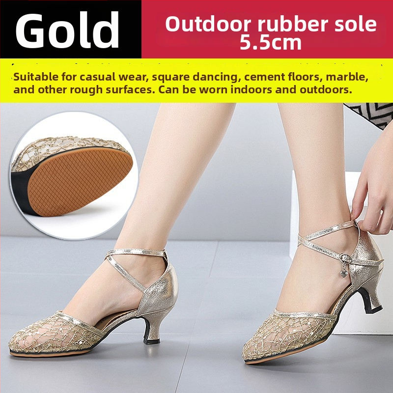 Lanxuan ženske latino plesne cipele, visoka peta, meka potplata, za društvene plesove