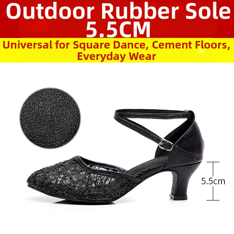 Lanxuan ženske latino plesne cipele, visoka peta, meka potplata, za društvene plesove