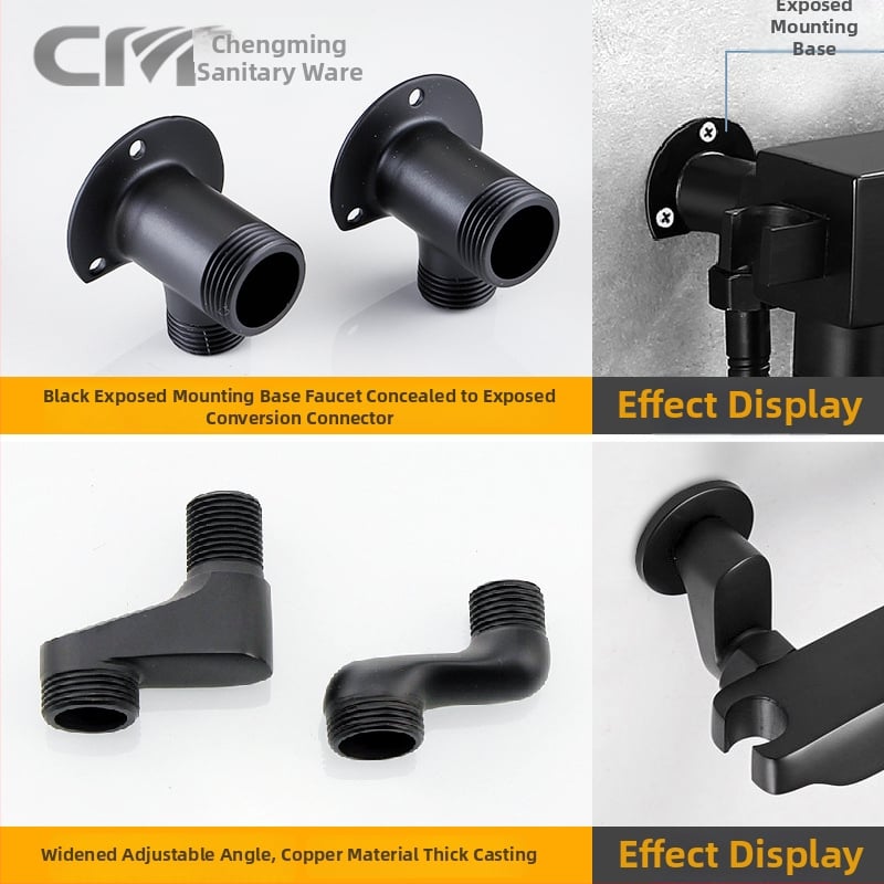 Μετατροπέας ντους QT126, χαλκό σώμα, ηλεκτροπλατιωμένο φινίρισμα, εγκατάσταση σπειροειδής