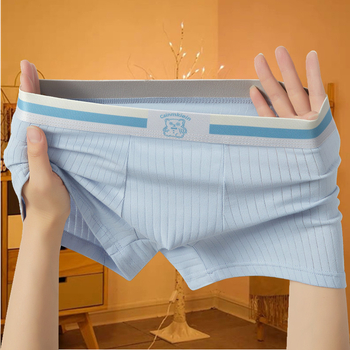 Férfi pamut boxeralsó középmagas derekú, lélegző, antibakteriális, rib-kötésű szövet, viszkóz bélés