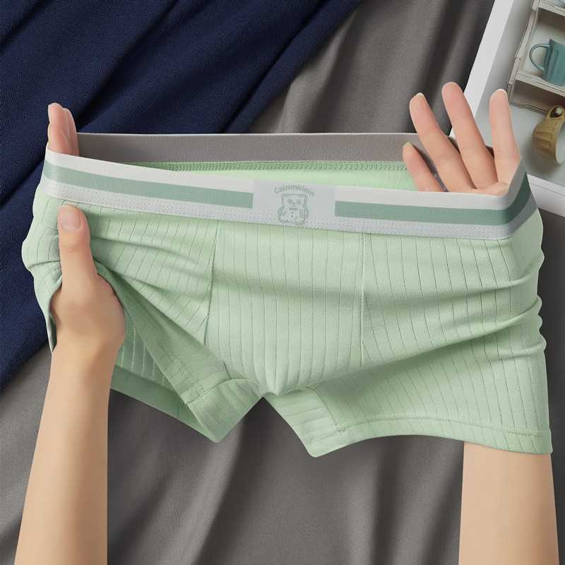 Férfi pamut boxeralsó középmagas derekú, lélegző, antibakteriális, rib-kötésű szövet, viszkóz bélés