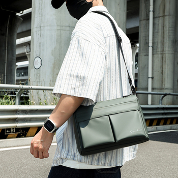 Muška crossbody torba od najlona, vodootporna, gradski stil, za svakodnevnu upotrebu, kompatibilna s 10-inčnim prijenosnikom