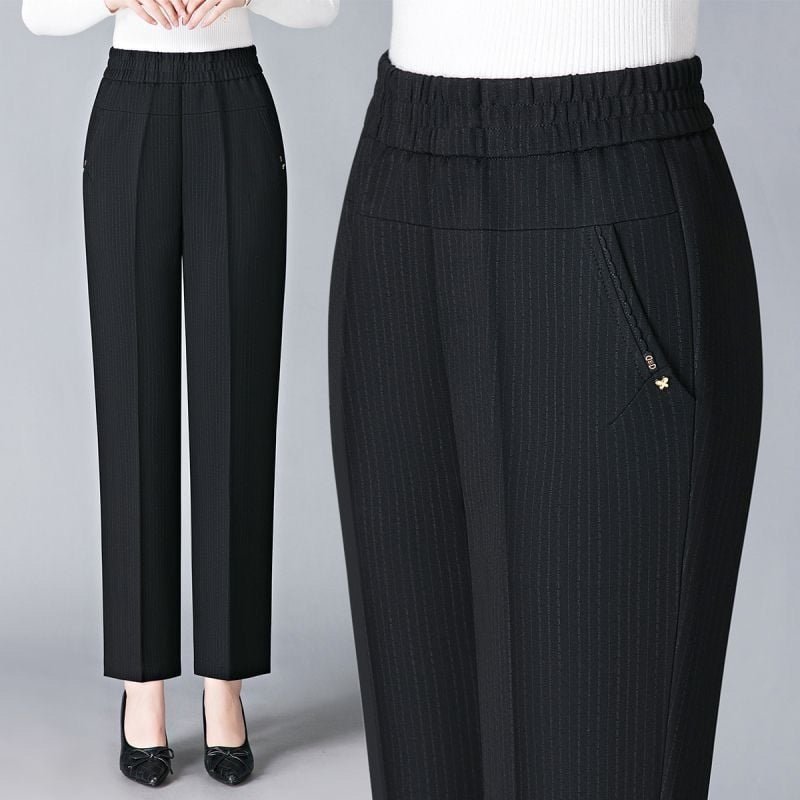 Rovné nohavice z vlneného materiálu, Shanlidi, štýl Diamond, Royal Sister (Voľnočasové nohavice; Materiál: vlna; Štýl: Diamond, Royal Sister; Typ: Rovné nohavice; Hrúbka: normálna)