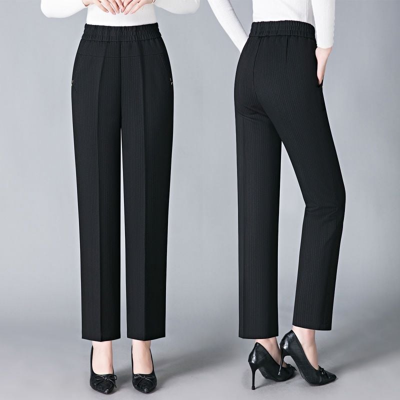 Rovné nohavice z vlneného materiálu, Shanlidi, štýl Diamond, Royal Sister (Voľnočasové nohavice; Materiál: vlna; Štýl: Diamond, Royal Sister; Typ: Rovné nohavice; Hrúbka: normálna)