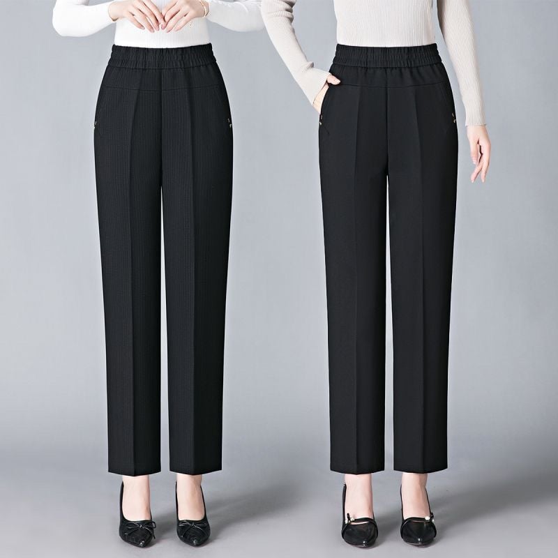 Rovné nohavice z vlneného materiálu, Shanlidi, štýl Diamond, Royal Sister (Voľnočasové nohavice; Materiál: vlna; Štýl: Diamond, Royal Sister; Typ: Rovné nohavice; Hrúbka: normálna)