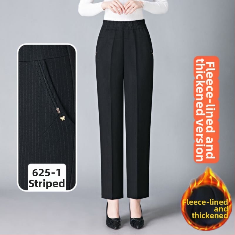 Rovné nohavice z vlneného materiálu, Shanlidi, štýl Diamond, Royal Sister (Voľnočasové nohavice; Materiál: vlna; Štýl: Diamond, Royal Sister; Typ: Rovné nohavice; Hrúbka: normálna)