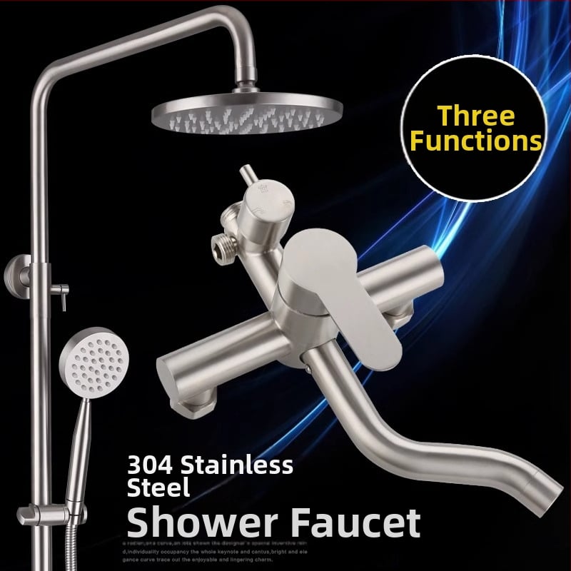 Σετ κεφαλής ντους από ανοξείδωτο χάλυβα 304, ενσωματωμένη εγκατάσταση, κεραμική κασέτα, φινίρισμα βουρτσισμένο, μοντέλο BL-8012