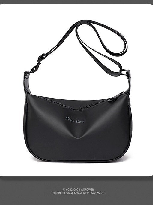 Muška crossbody torba u street-trend stilu, vodootporna kožna membrana, jednobojni dizajn, podstava od poliester