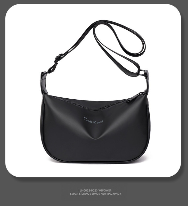Muška crossbody torba u street-trend stilu, vodootporna kožna membrana, jednobojni dizajn, podstava od poliester