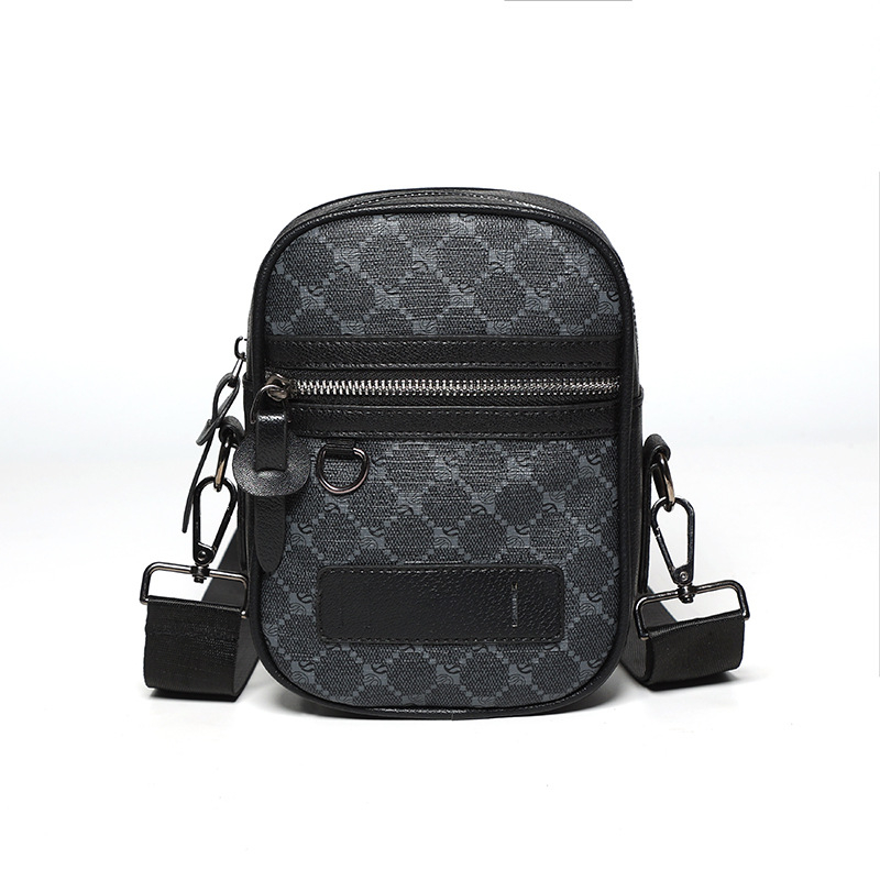 Muška PU ultra lagana crossbody torba s geometrijskim uzorkom, pogodna za 8-inčni laptop