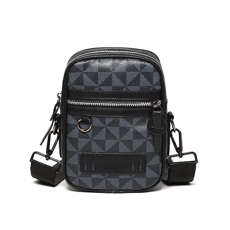 Muška PU ultra lagana crossbody torba s geometrijskim uzorkom, pogodna za 8-inčni laptop