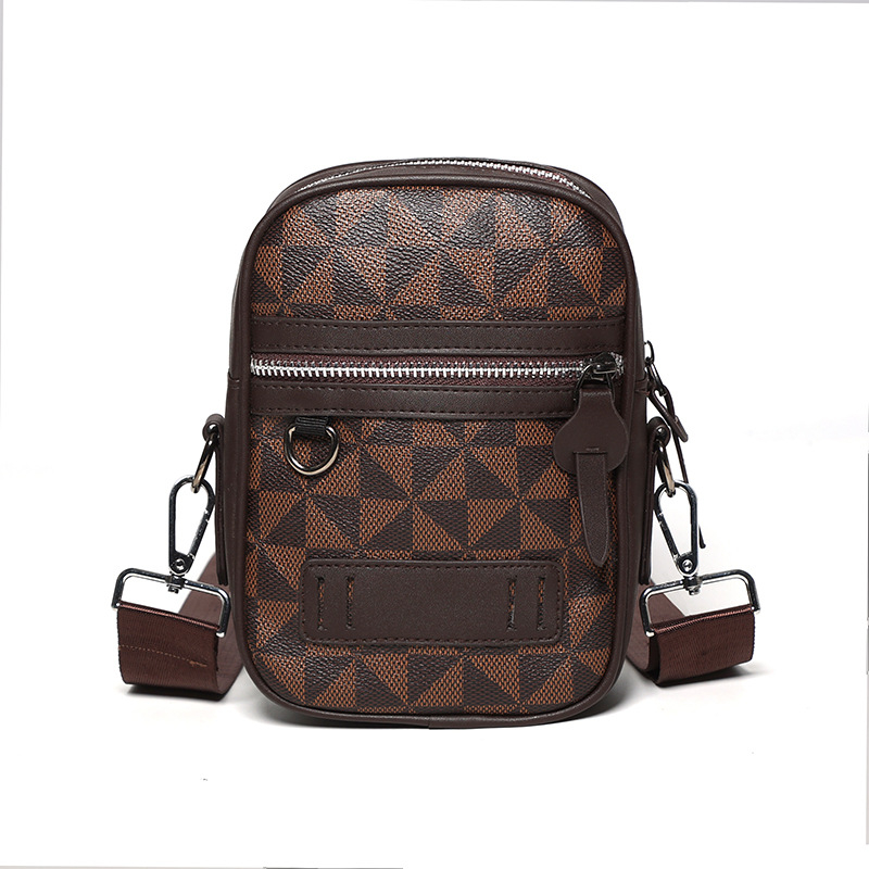 Muška PU ultra lagana crossbody torba s geometrijskim uzorkom, pogodna za 8-inčni laptop