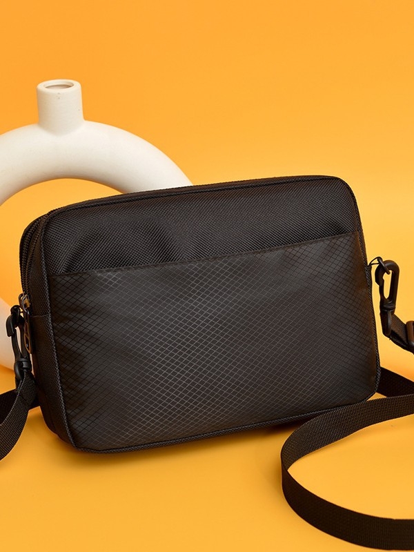 Muška torba preko ramena u Urban Minimalist stilu, Oxford platno, poliester podstava, geometrijski uzorak, kompatibilna sa 8-inčnim prijenosnikom