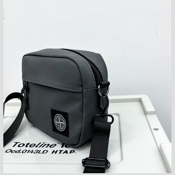 Geantă crossbody pentru bărbați din canvas (Stil street fashion, Model cu litere, Căptușeală din poliester, Compatibil cu laptop de 8 inch)