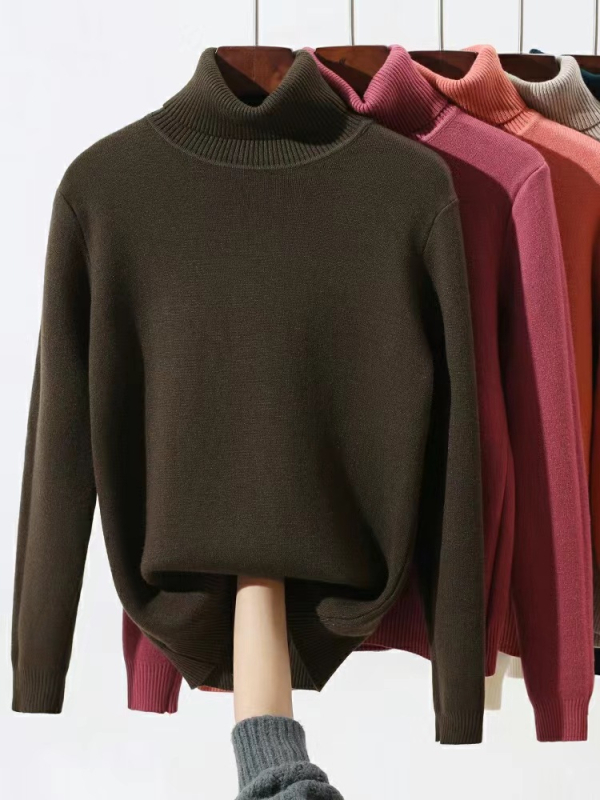 Džemper s visokim ovratnikom, debeli fleece pleteni, geometrijski uzorak, pulover stil, dugi rukavi