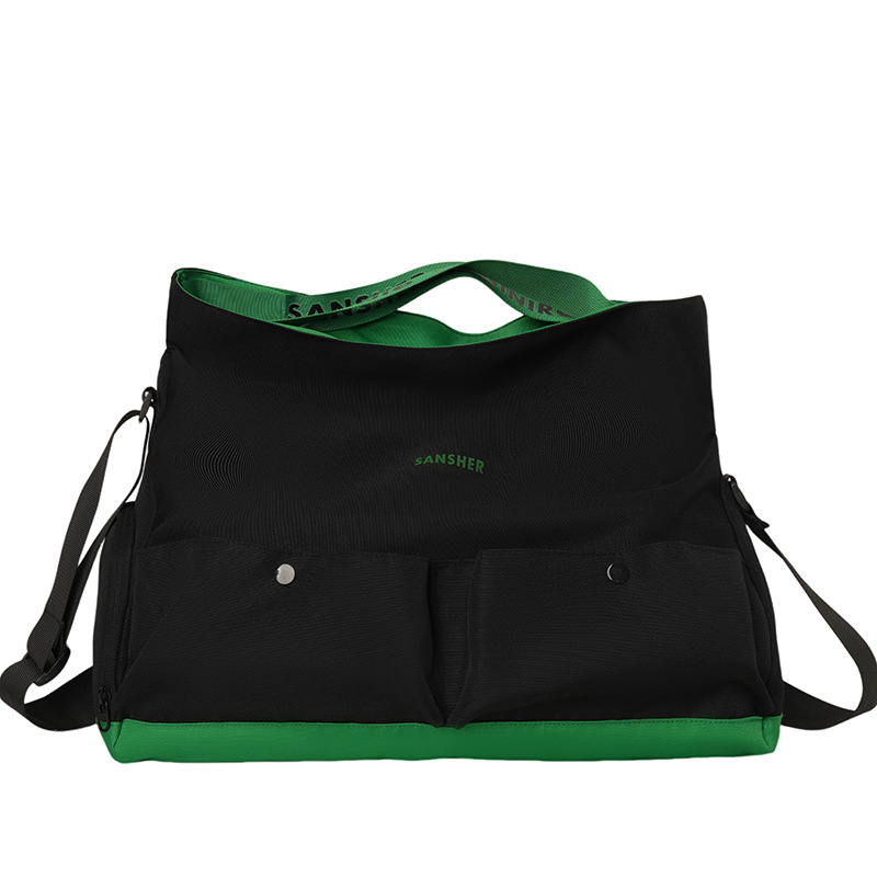Muška crossbody torba s odjelom za obuće, najlon, odvojeni suhi-vlažni odjeljak, velik kapacitet, ulični stil, svakodnevna torba