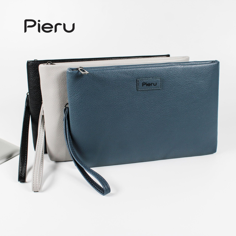 Muška clutch torba s lychee uzorkom, velik kapacitet, PU koža, protiv krađe, za poslovna putovanja