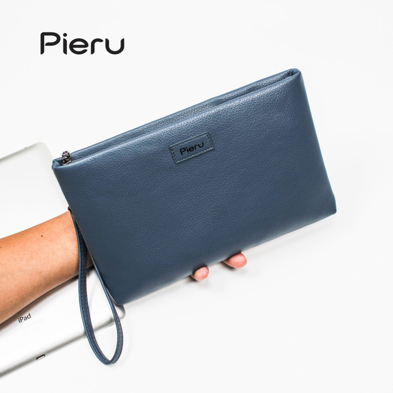 Muška clutch torba s lychee uzorkom, velik kapacitet, PU koža, protiv krađe, za poslovna putovanja
