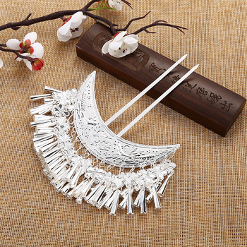 Метална украса за глава от Miao Xiu, женски етчески стил с геометричен дизайн, ръчна изработка