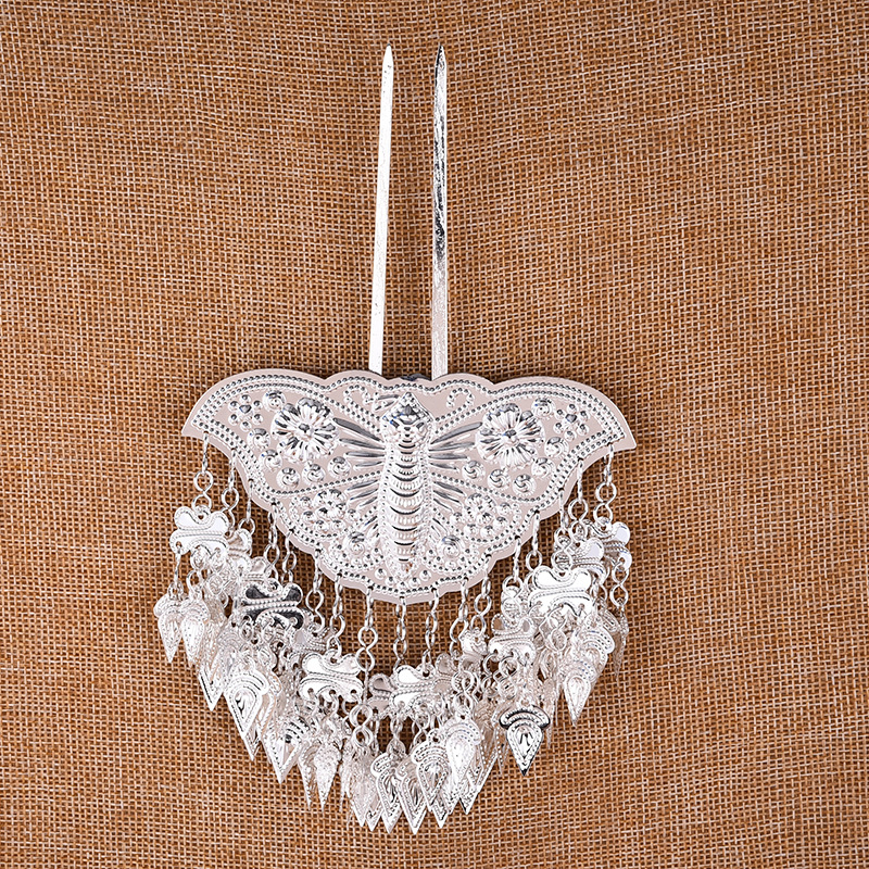 Метална украса за глава от Miao Xiu, женски етчески стил с геометричен дизайн, ръчна изработка