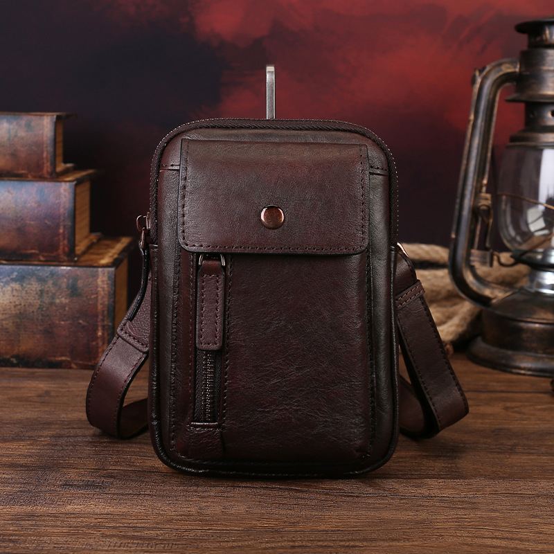 Muška kožna crossbody torba – top-grain teleća koža, otporna na trošenje, Zeno Y7411