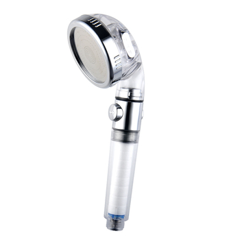 Ντουζ κεφαλή με αρνητικά ιόντα, διακόπτης με ένα κουμπί για διακοπή της ροής, 3 λειτουργίες ρύθμισης ροής, φίλτρο PP βαμβάκι, βιδωτή εγκατάσταση