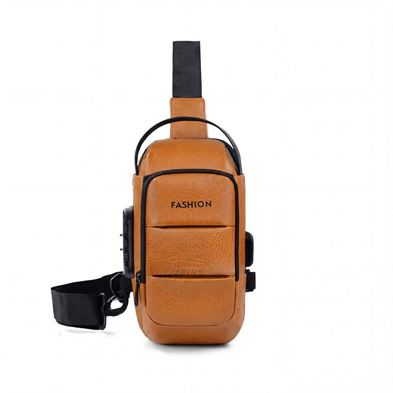 Muška PU crossbody torba, vodootporna i otporna na habanje, brava s lozinkom protiv krađe, pogodna za 8-inčni uređaj