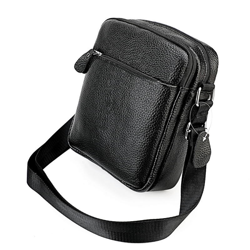 Muška crossbody torbica od prave kože, teleća koža, prozračna, model 6082, za poslovna putovanja
