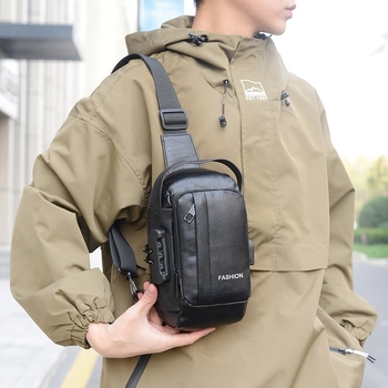 Muška PU kožna crossbody torba – vodootporna, ultralagana, USB sučelje, protiv krađe, otporna na habanje