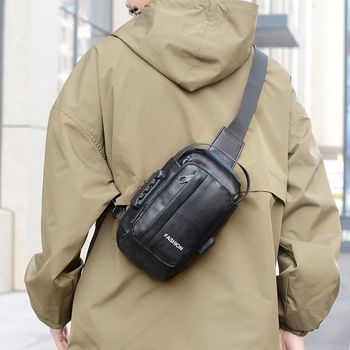Muška PU kožna crossbody torba – vodootporna, ultralagana, USB sučelje, protiv krađe, otporna na habanje