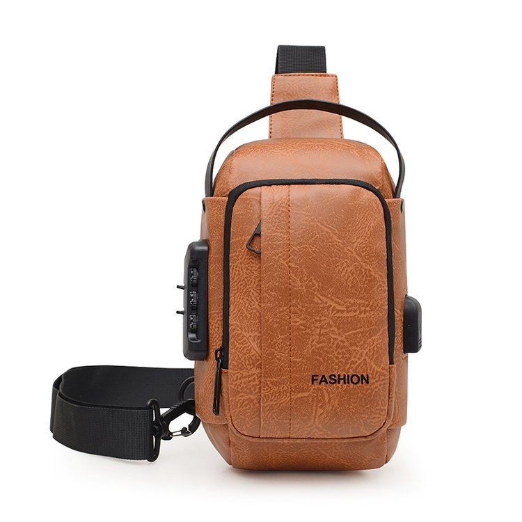 Muška PU kožna crossbody torba – vodootporna, ultralagana, USB sučelje, protiv krađe, otporna na habanje