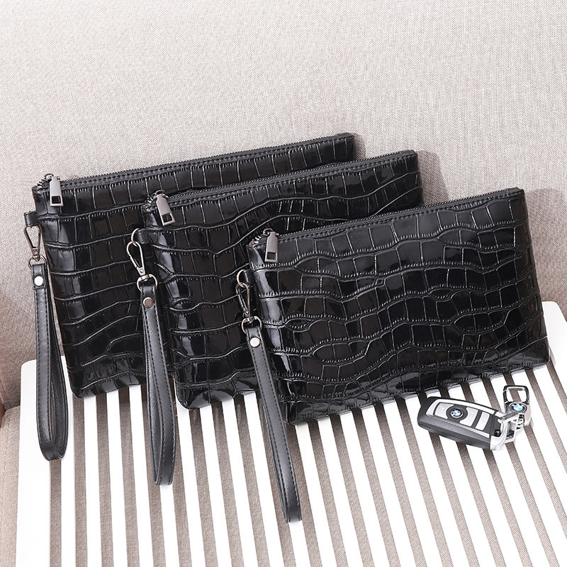 Muška clutch torba od PU kože, s funkcijom protiv krađe, poslovni stil, podstava od poliestera.