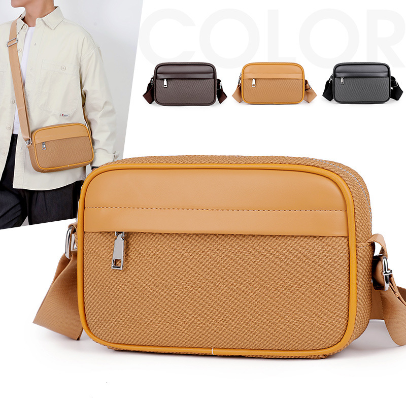 Muška torba preko ramena s PVC vanjštinom, poliesterom podstavom, vodootporna, crossbody dizajn