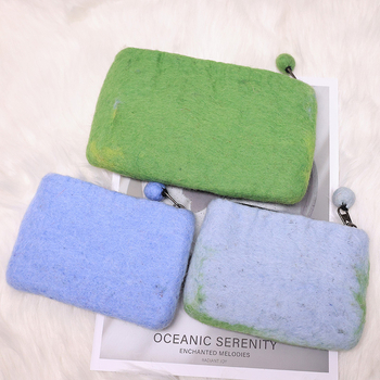Novčanik od filca od ovčje vune s motivom janje, u obliku jurte, gradski minimalistički stil, unisex