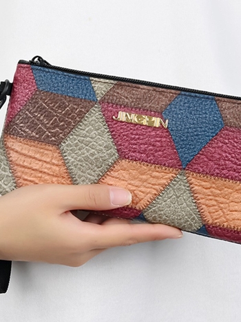 Ženska PU clutch torba s horizontalnim kvadratnim oblikom, zatvarač; unutarnji džepovi: džep na zatvarač, džep za telefon, džep za dokumente; podstava od poliestera; marka Lingzhi Kangaroo; proljeće 2025