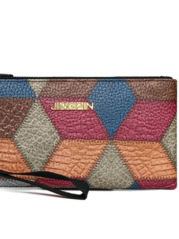 Ženska PU clutch torba s horizontalnim kvadratnim oblikom, zatvarač; unutarnji džepovi: džep na zatvarač, džep za telefon, džep za dokumente; podstava od poliestera; marka Lingzhi Kangaroo; proljeće 2025