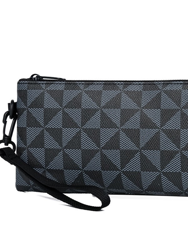 Ženska PU clutch torba s horizontalnim kvadratnim oblikom, zatvarač; unutarnji džepovi: džep na zatvarač, džep za telefon, džep za dokumente; podstava od poliestera; marka Lingzhi Kangaroo; proljeće 2025