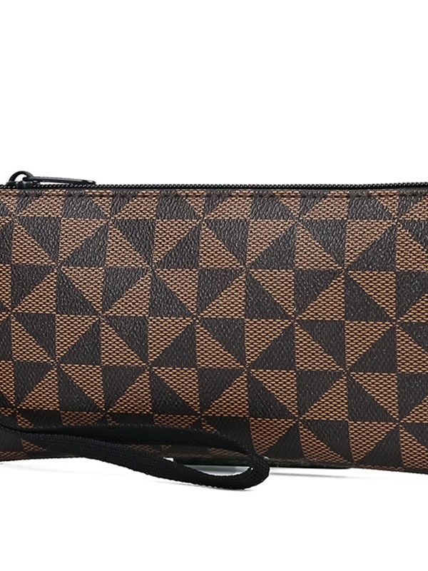 Ženska PU clutch torba s horizontalnim kvadratnim oblikom, zatvarač; unutarnji džepovi: džep na zatvarač, džep za telefon, džep za dokumente; podstava od poliestera; marka Lingzhi Kangaroo; proljeće 2025