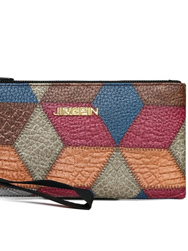 Ženska PU clutch torba s horizontalnim kvadratnim oblikom, zatvarač; unutarnji džepovi: džep na zatvarač, džep za telefon, džep za dokumente; podstava od poliestera; marka Lingzhi Kangaroo; proljeće 2025