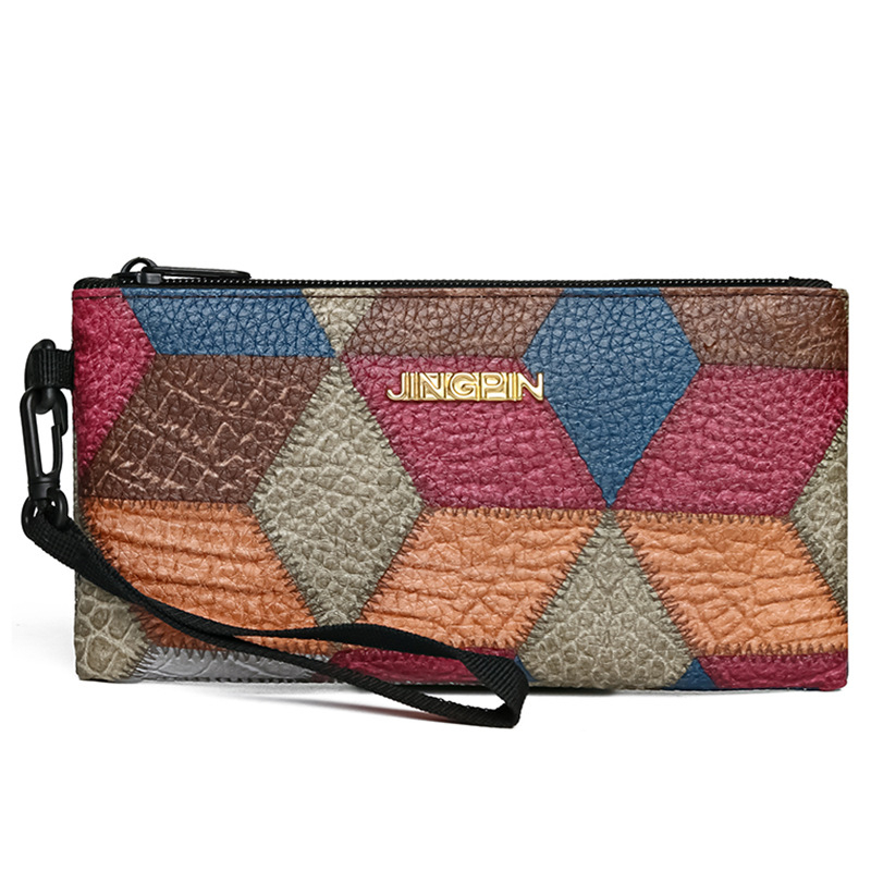 Ženska PU clutch torba s horizontalnim kvadratnim oblikom, zatvarač; unutarnji džepovi: džep na zatvarač, džep za telefon, džep za dokumente; podstava od poliestera; marka Lingzhi Kangaroo; proljeće 2025