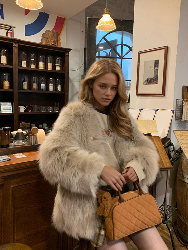 Ženska jakna s V izrezom, poliester tkanina, srednja duljina, dugi rukavi, elegantan gradski stil