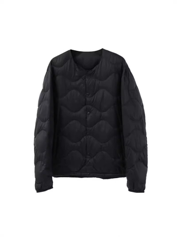 Ανδρικό μπουφάν με γέμισμα από πούπουλα πάπιου, 650 γέμισμα, λεπτό, εξωτερικό ύφασμα νάιλον και επένδυση νάιλον, liner σε στυλ Κορέας, κούμπωμα μονόσπαστο (-5°C έως 0°C)