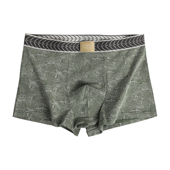 Férfi boxernadrág kamuflážs mintával és textúrával, lélegző pamut, középmagas derék, kötött anyag, OEM elérhető