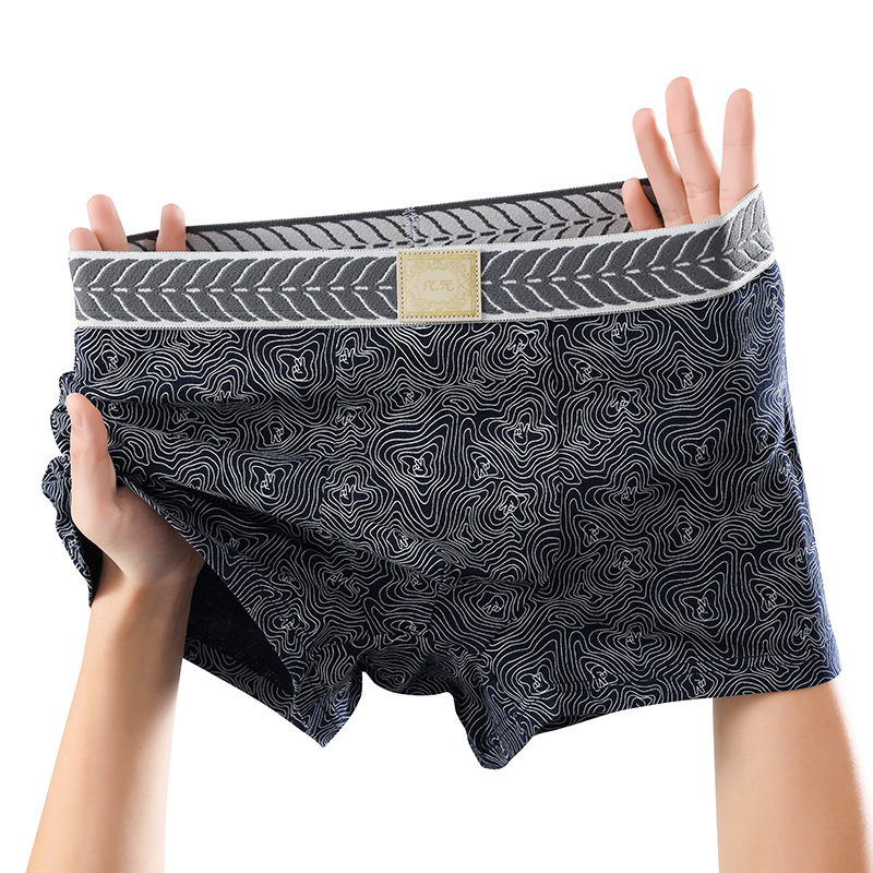 Férfi boxernadrág kamuflážs mintával és textúrával, lélegző pamut, középmagas derék, kötött anyag, OEM elérhető