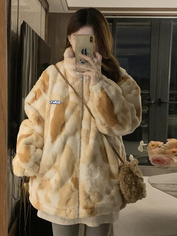 Geacă căptușită cu fleece, țesătură tricotată din poliester, sezonul 2025 iarnă, mâneci normale, cod produs A0584