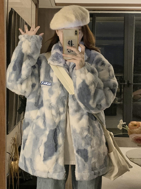 Geacă căptușită cu fleece, țesătură tricotată din poliester, sezonul 2025 iarnă, mâneci normale, cod produs A0584