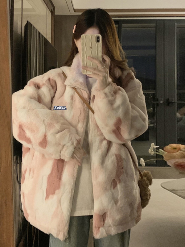 Geacă căptușită cu fleece, țesătură tricotată din poliester, sezonul 2025 iarnă, mâneci normale, cod produs A0584