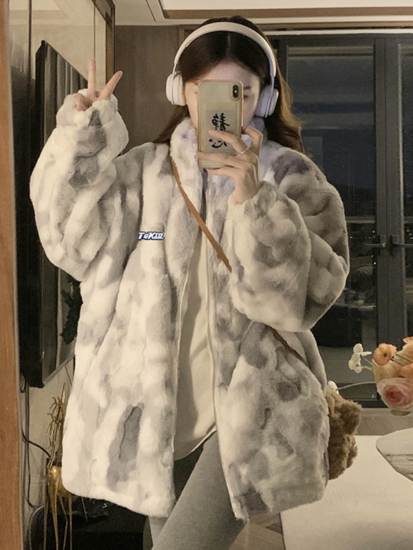 Geacă căptușită cu fleece, țesătură tricotată din poliester, sezonul 2025 iarnă, mâneci normale, cod produs A0584