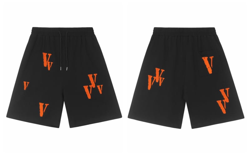 Unisex gradske kratke hlače s logom velikog slova V, pamuk, opuštena ravna kroj